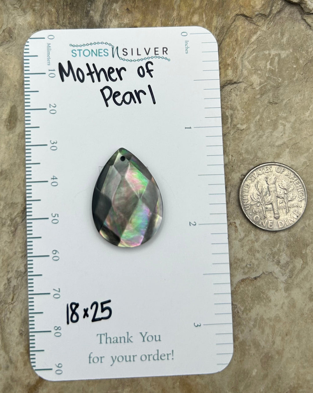 Black Mother Of Pearl Focal Pendant Bead 18x25mm - Mother