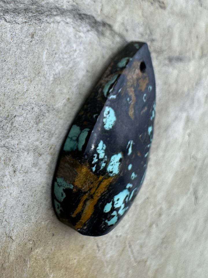 Blackjack (NV) Turquoise Teardrop Shaped Focal Pendant