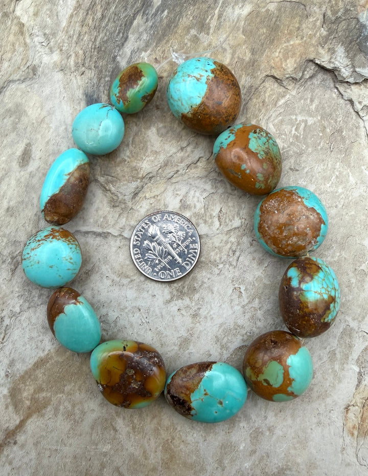 Blue/Brown Kingman Turquoise (Arizona) Graduated Smooth