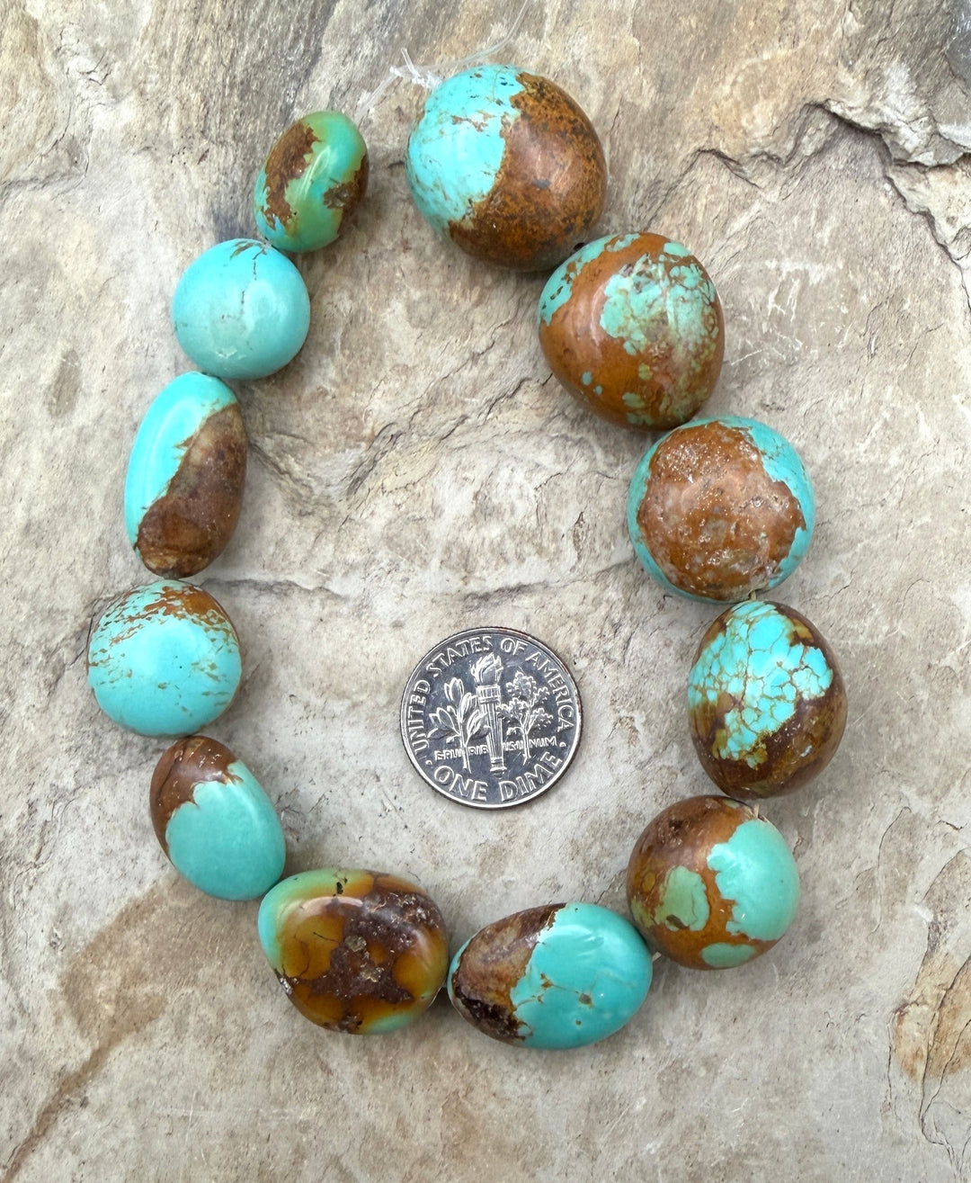 Blue/Brown Kingman Turquoise (Arizona) Graduated Smooth
