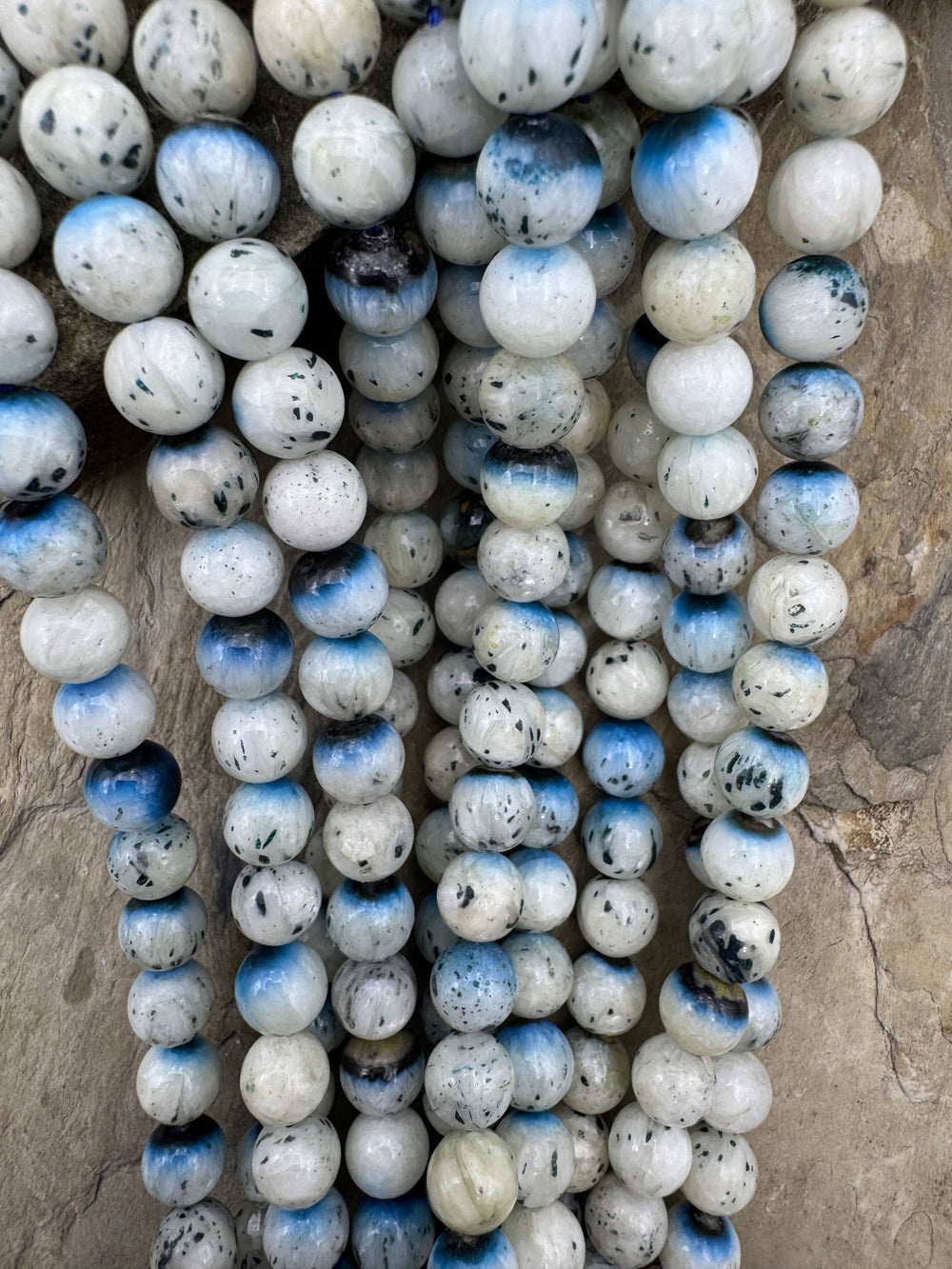Blue Ice Glacierite (Indonesia) 8mm Round Beads 16 inch