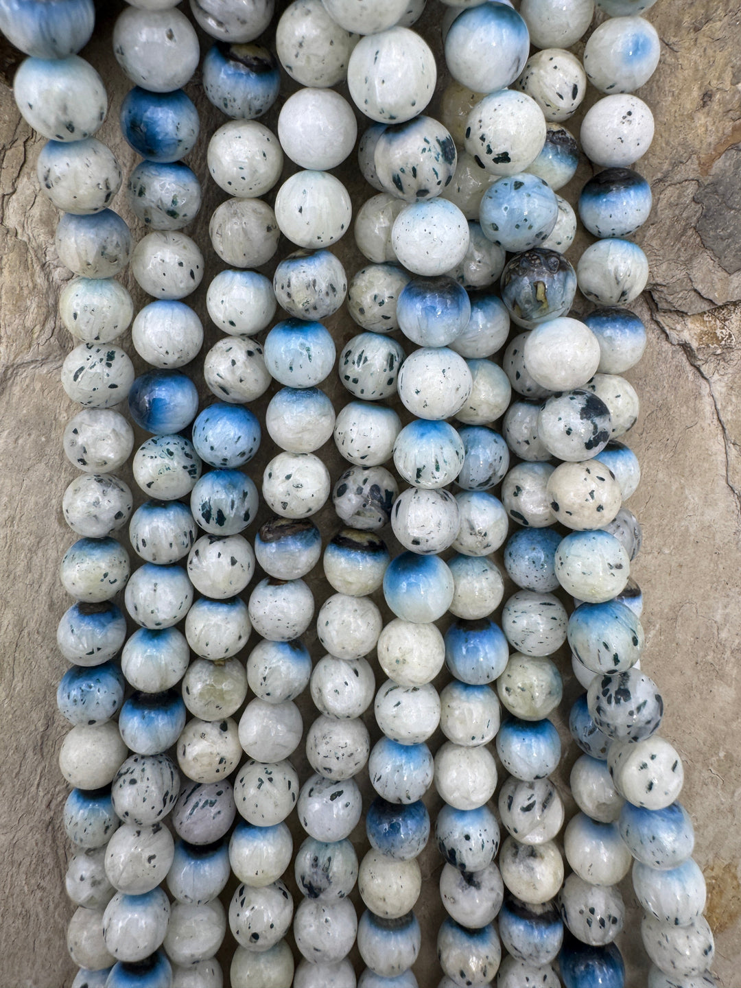 Blue Ice Glacierite (Indonesia) 8mm Round Beads 16 inch