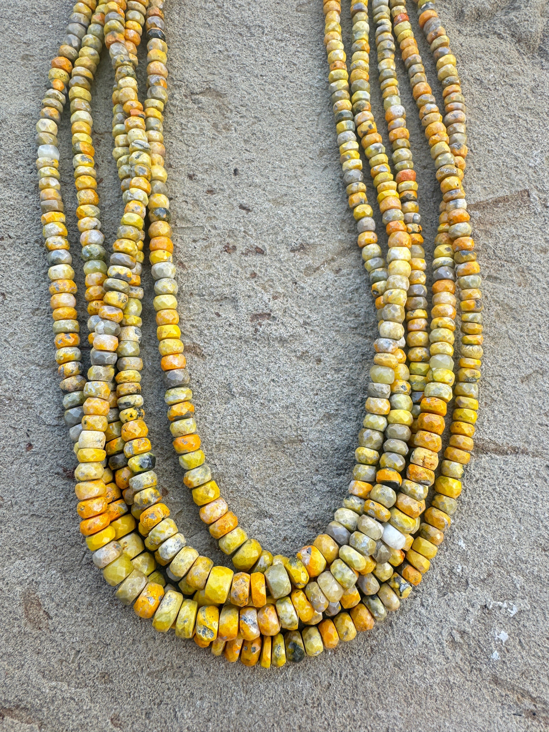 Bumblebee Jasper Graduated 3-6mm Faceted Rondelle Beads 16
