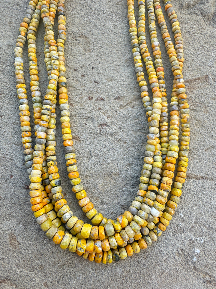 Bumblebee Jasper Graduated 3-6mm Faceted Rondelle Beads 16