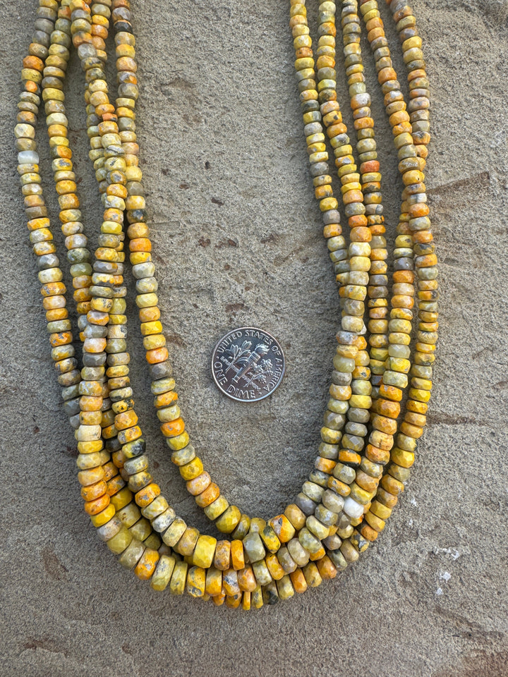 Bumblebee Jasper Graduated 3-6mm Faceted Rondelle Beads 16