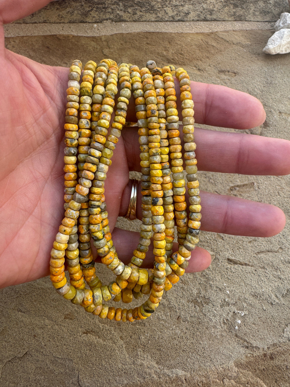 Bumblebee Jasper Graduated 3-6mm Faceted Rondelle Beads 16