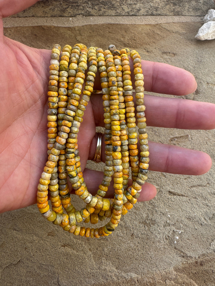 Bumblebee Jasper Graduated 3-6mm Faceted Rondelle Beads 16