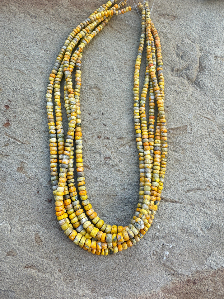 Bumblebee Jasper Graduated 3-6mm Faceted Rondelle Beads 16