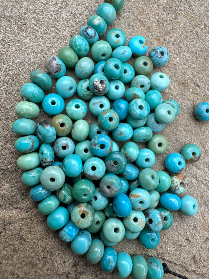 Campitos (Mex) Turquoise 5mm Rondelle Beads (Package of 12