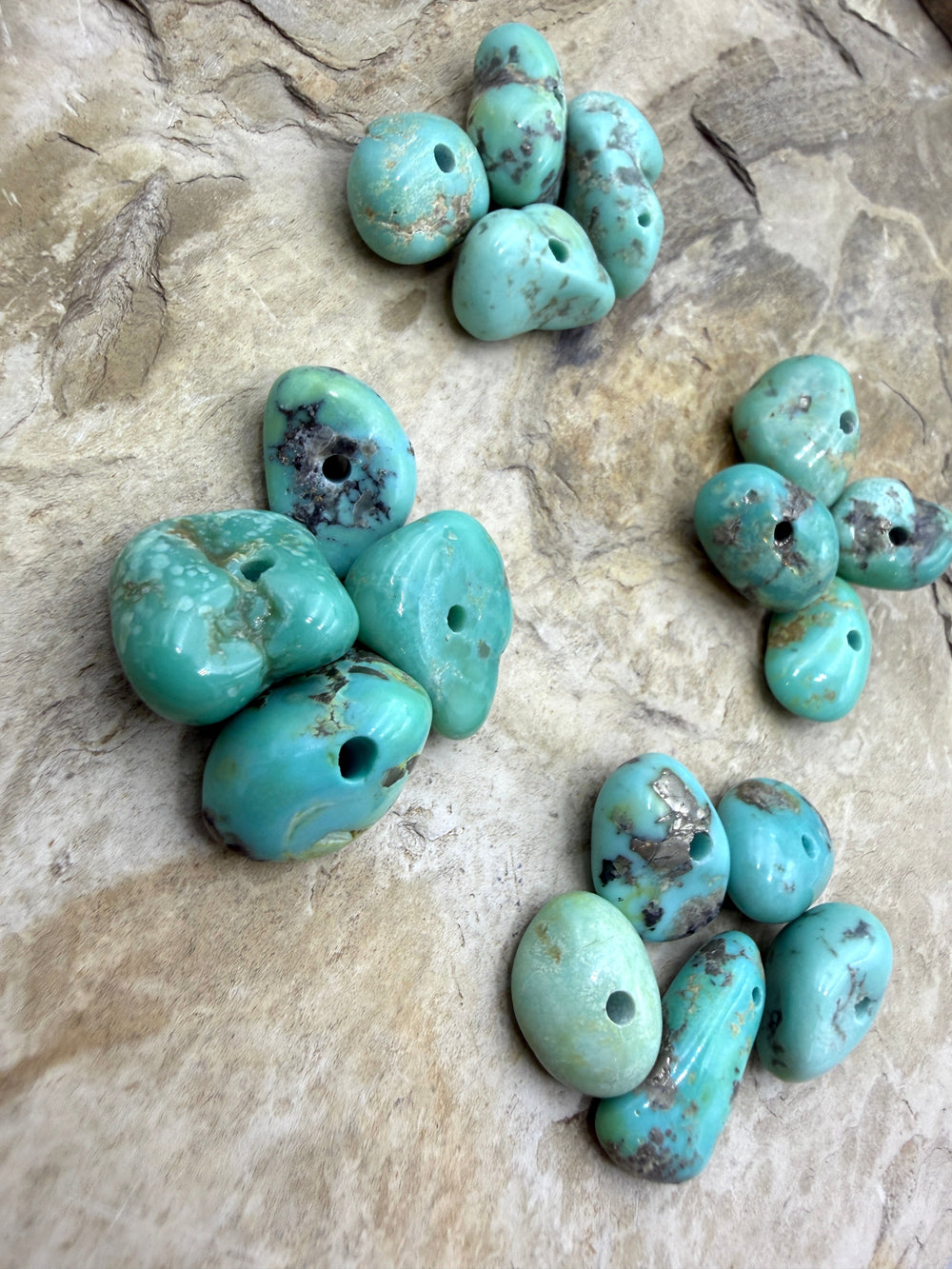 Campitos (Mex) Turquoise Large Hole Bead Sets 11x12-14x20mm