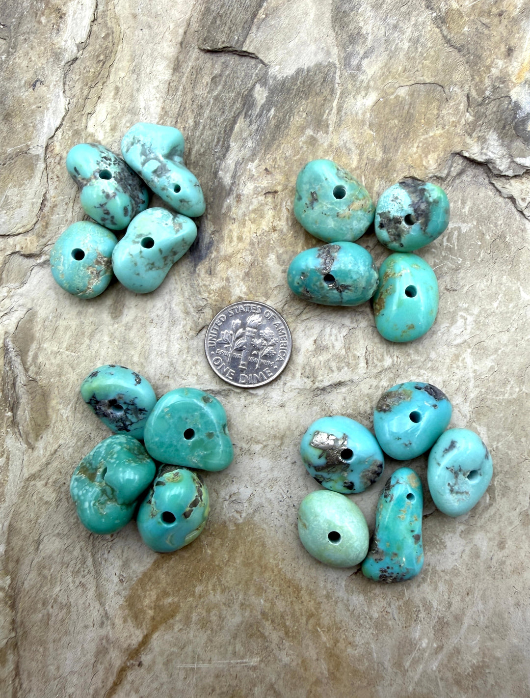 Campitos (Mex) Turquoise Large Hole Bead Sets 11x12-14x20mm