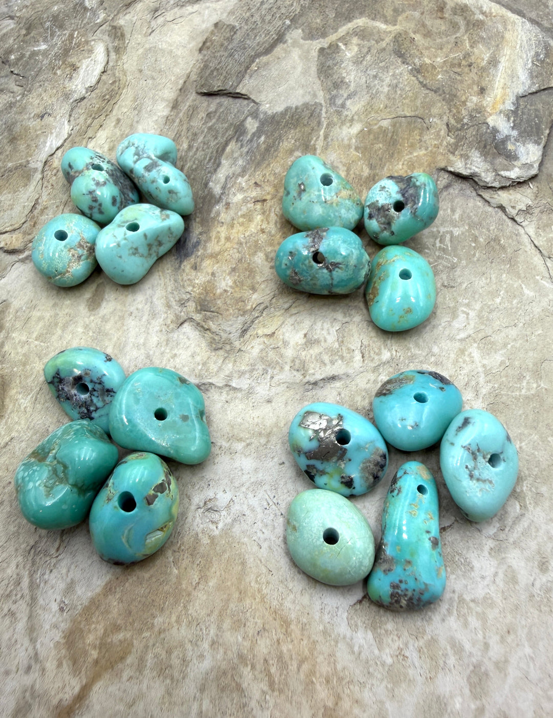 Campitos (Mex) Turquoise Large Hole Bead Sets 11x12-14x20mm