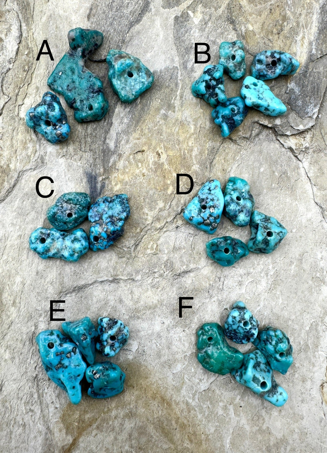 Campitos (Mex) Turquoise Large Hole Beads 10x12-12x25mm