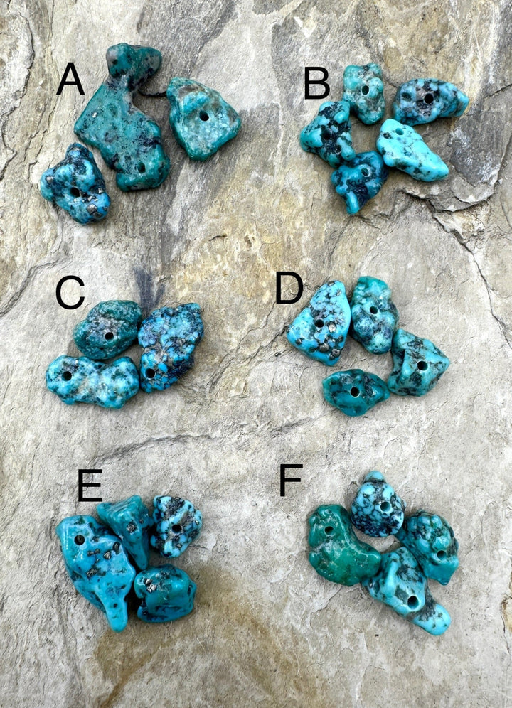 Campitos (Mex) Turquoise Large Hole Beads 10x12-12x25mm