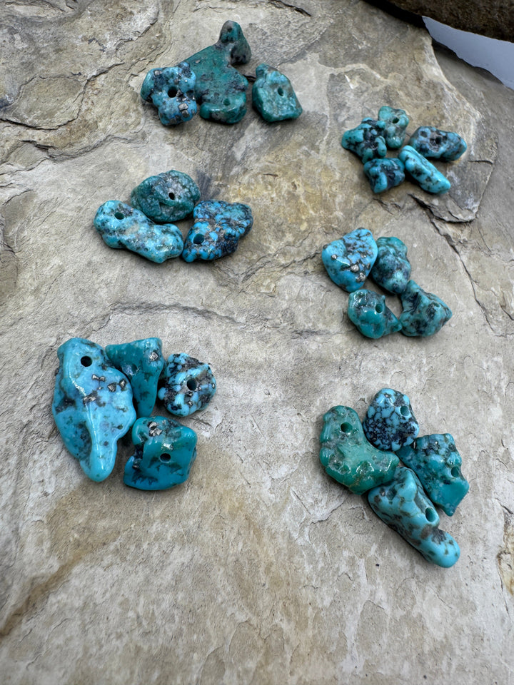 Campitos (Mex) Turquoise Large Hole Beads 10x12-12x25mm