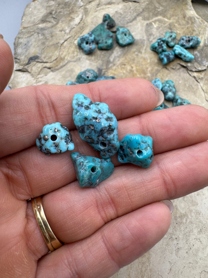 Campitos (Mex) Turquoise Large Hole Beads 10x12-12x25mm