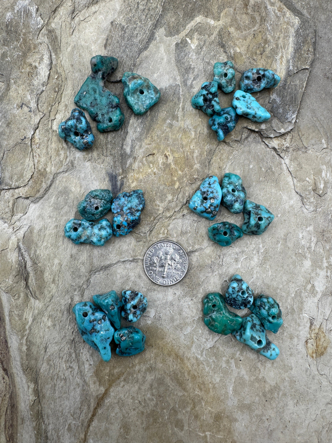 Campitos (Mex) Turquoise Large Hole Beads 10x12-12x25mm