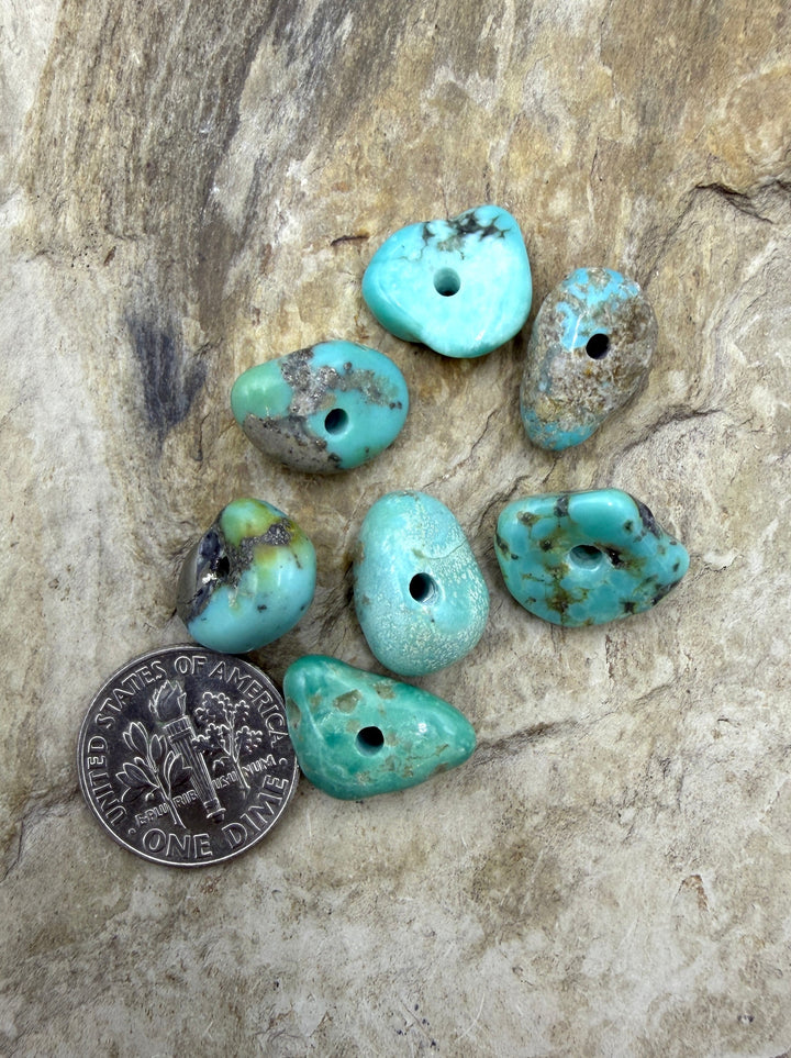 Campitos (Mex) Turquoise Large Hole Beads LOT of 7 Beads