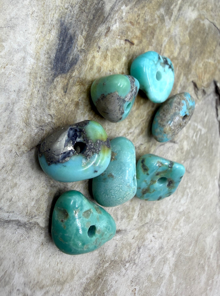 Campitos (Mex) Turquoise Large Hole Beads LOT of 7 Beads
