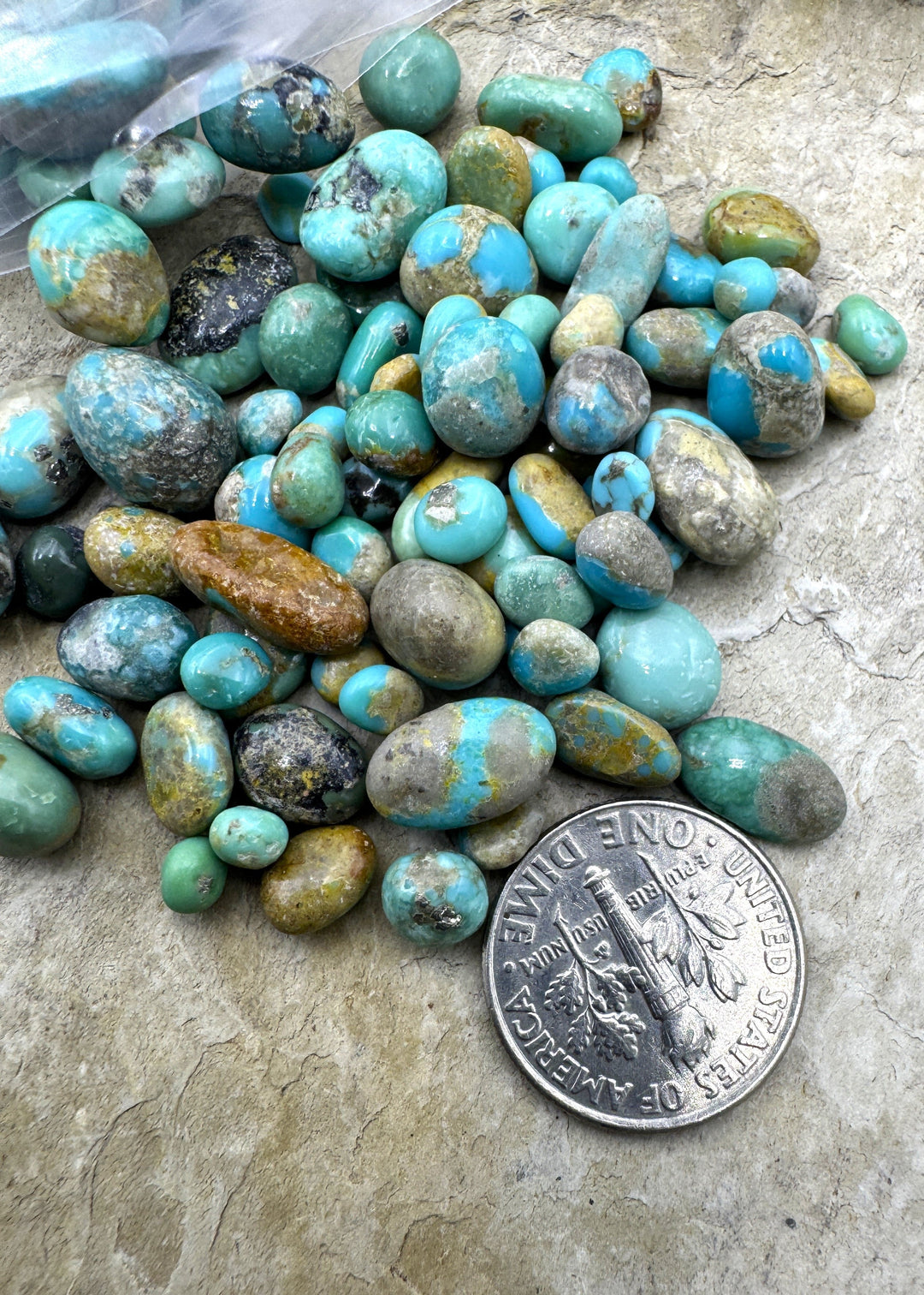 Campitos (Mex) Turquoise Polished Undrilled Nuggets 4-14mm