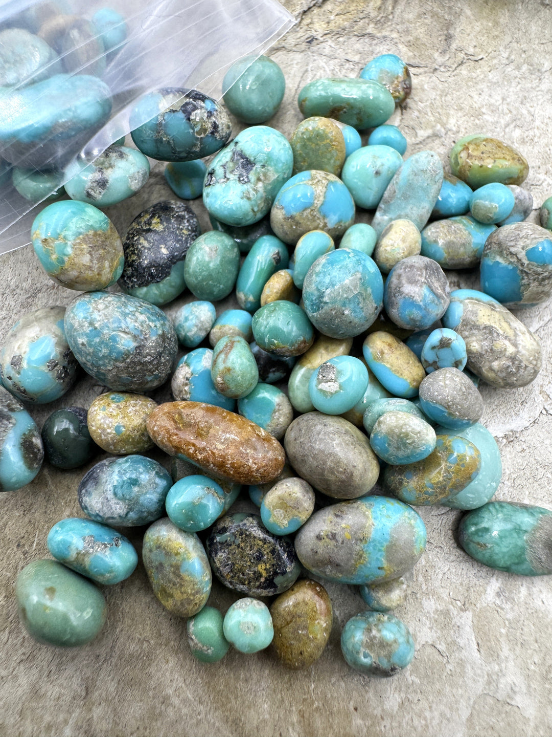 Campitos (Mex) Turquoise Polished Undrilled Nuggets 4 14mm