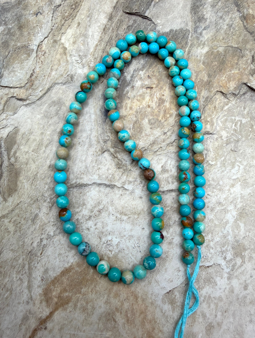Campitos (Mexico) Turquoise 4.5mm Round Beads 16 inch