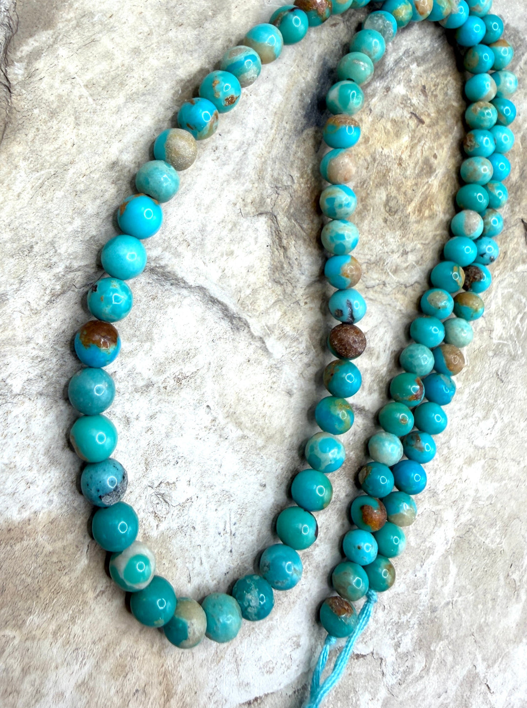 Campitos (Mexico) Turquoise 4.5mm Round Beads 16 inch