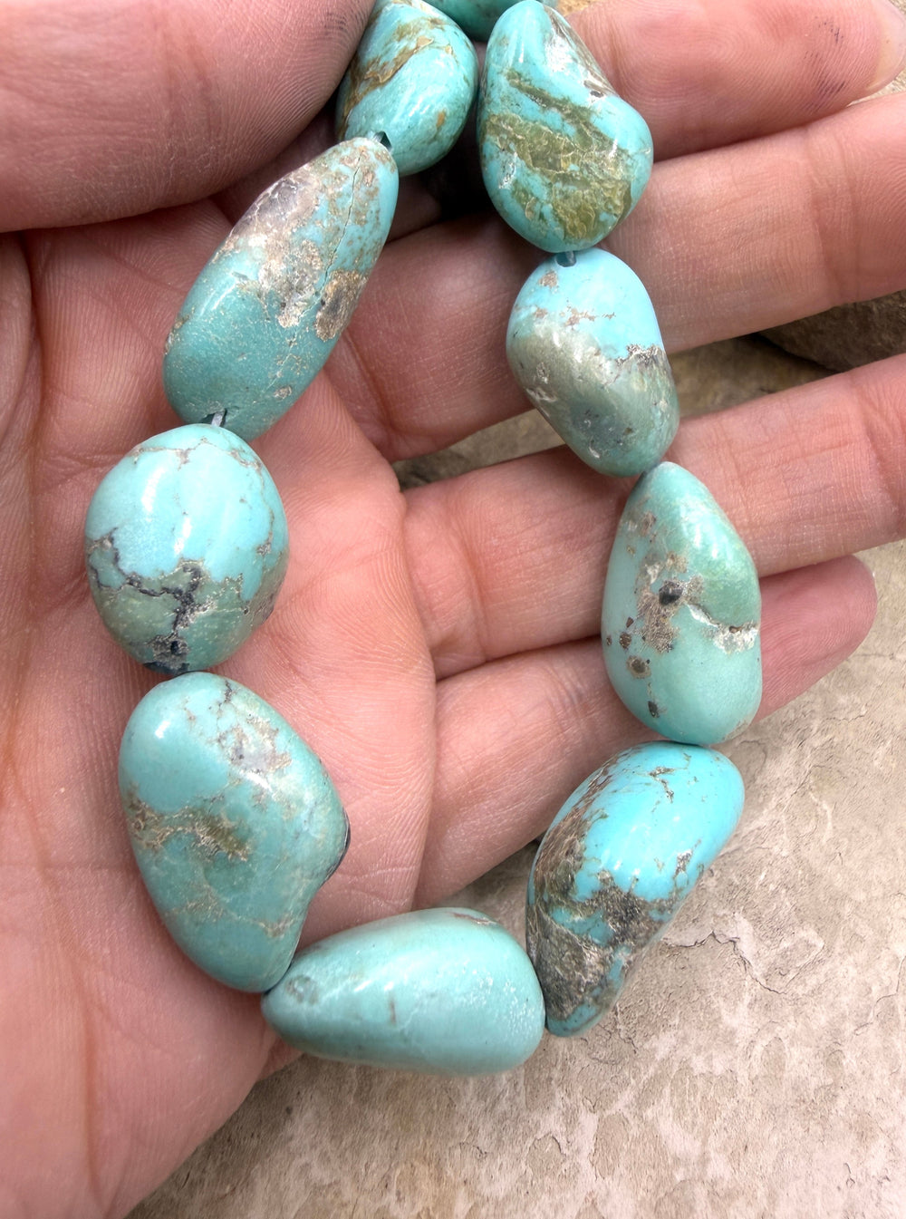 Campitos (Mexico) Turquoise with Pyrite BIG Graduated