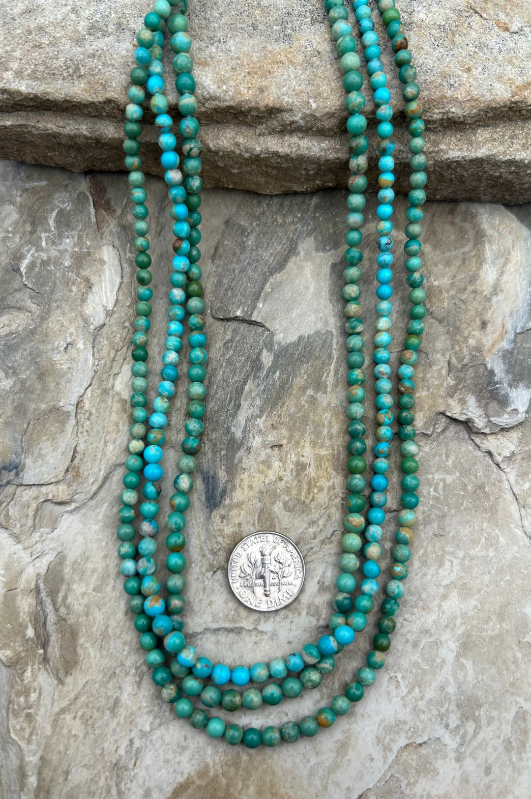 Campitos Turquoise (Mexico) Round Beads 4mm 16 Inch Strand
