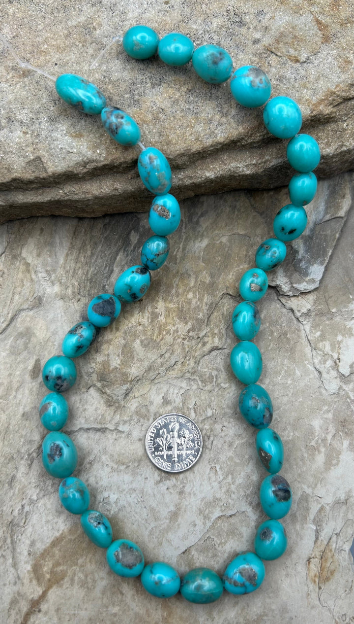 Campitos Turquoise (Mexico) Smooth Rounded Nugget Beads