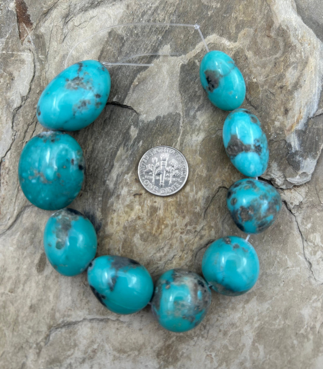 Campitos Turquoise (Mexico) with Pyrite Smooth Oval Nugget
