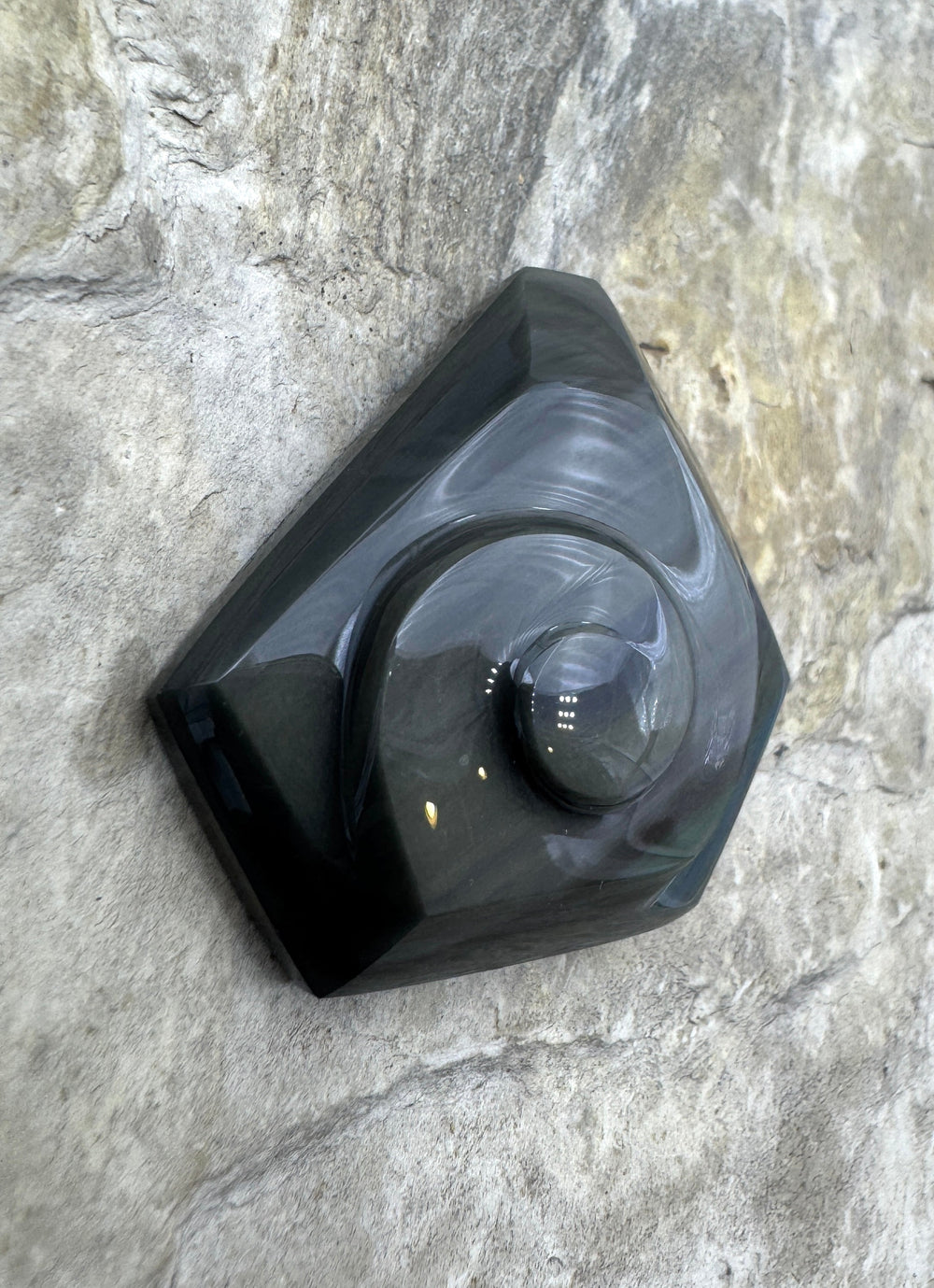 Carved Rainbow Obsidian Cabochon 38x37mm - Obsidian