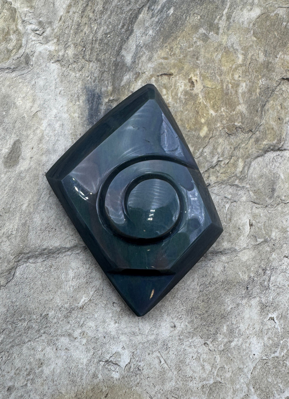 Carved Rainbow Obsidian Cabochon 38x48mm Obsidian