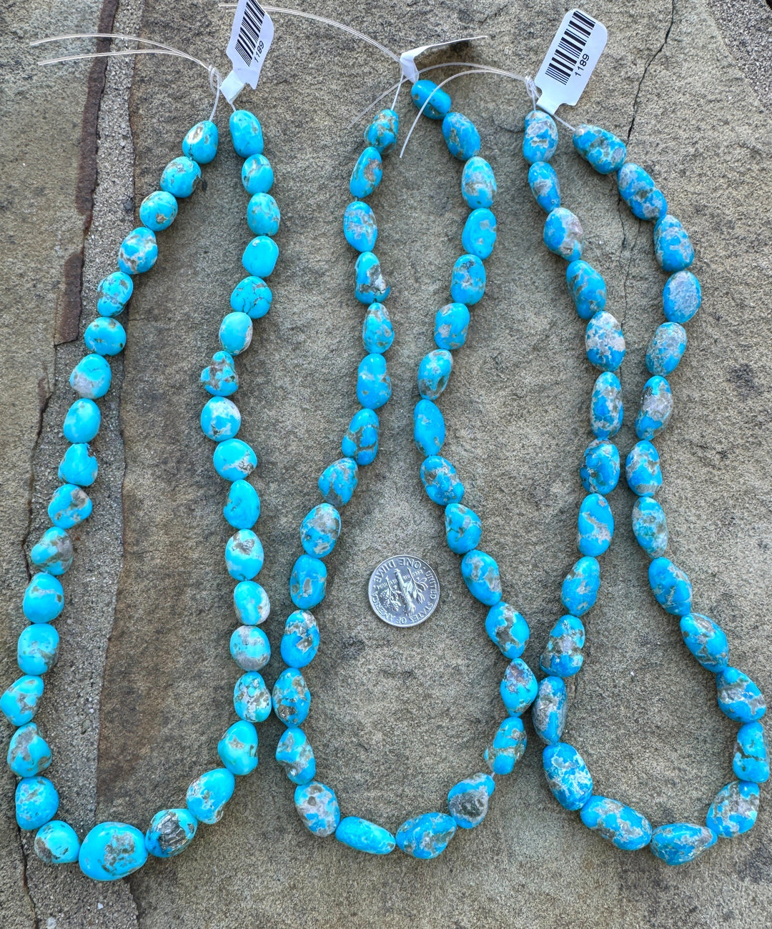 Castle Dome Turquoise (AZ) 13-18mm Nuggets Strands 16 Inch