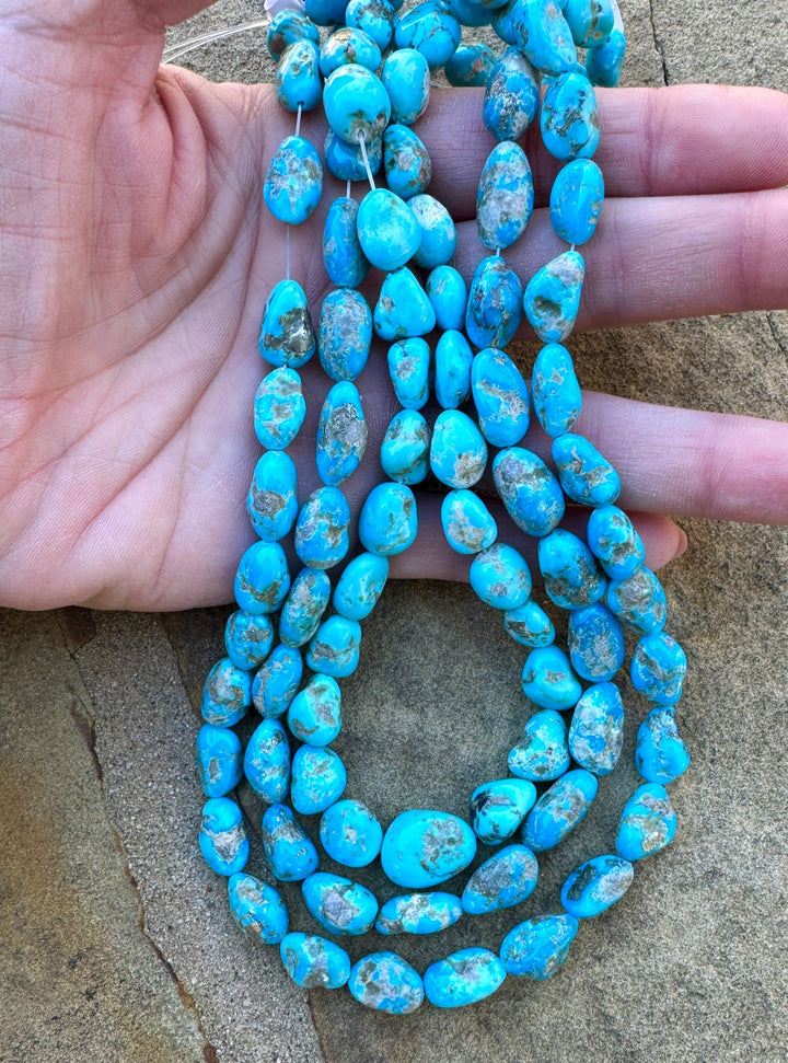 Castle Dome Turquoise (AZ) 13-18mm Nuggets Strands 16 Inch