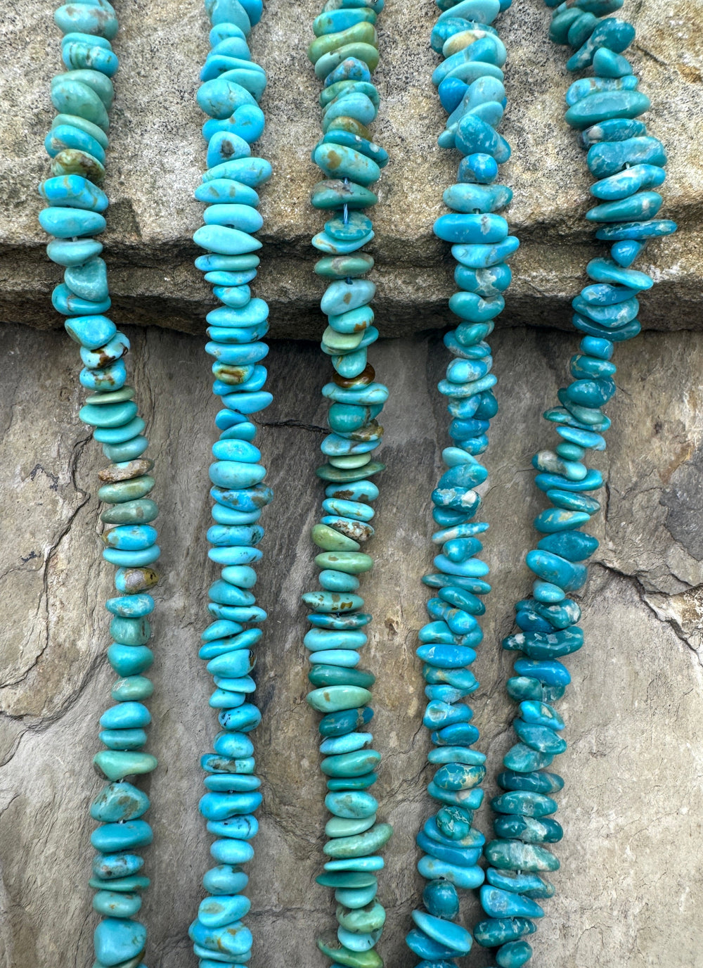 Castle Dome Turquoise (AZ) 4-6mm Flat Nugget/Chip Beads 16