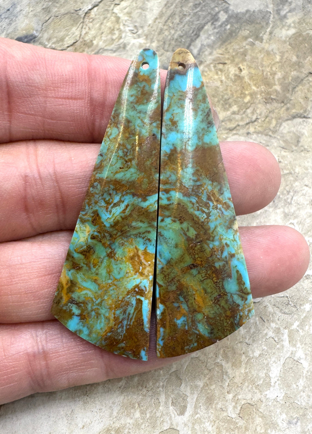 Ceremonial Kingman Turquoise (AZ) BIG Matching Earring Slab