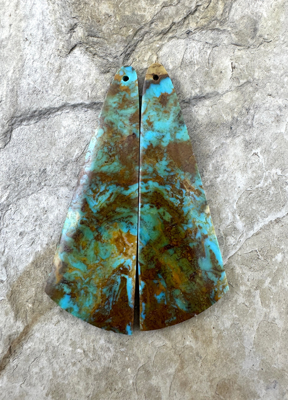 Ceremonial Kingman Turquoise (AZ) BIG Matching Earring Slab