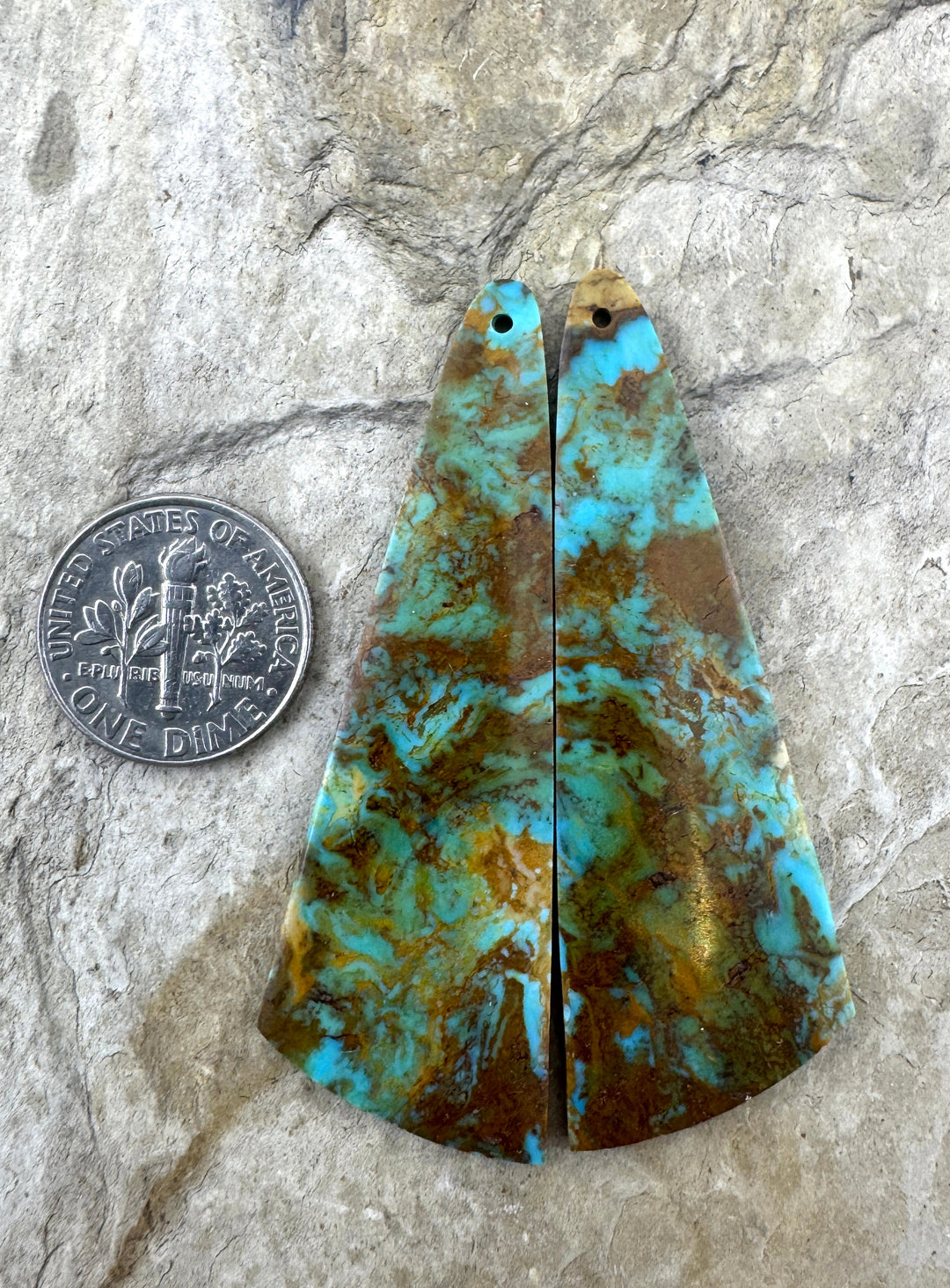 Ceremonial Kingman Turquoise (AZ) BIG Matching Earring Slab