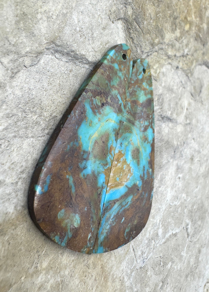 Cerimonial Kingman Turquoise (AZ) BIG Matching Earring Slab