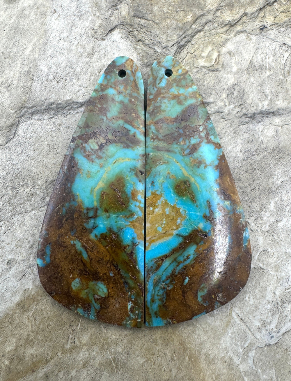 Cerimonial Kingman Turquoise (AZ) BIG Matching Earring Slab