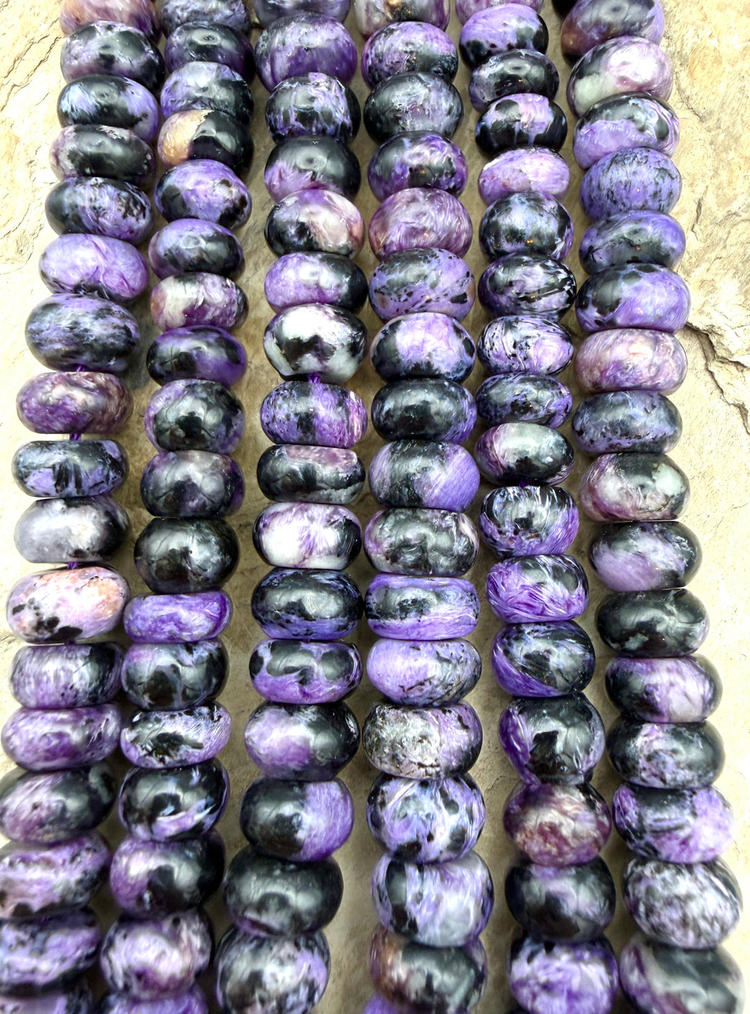 Charoite (Russia) 10x5mm Rondelle Beads 15.5 Inch Strands