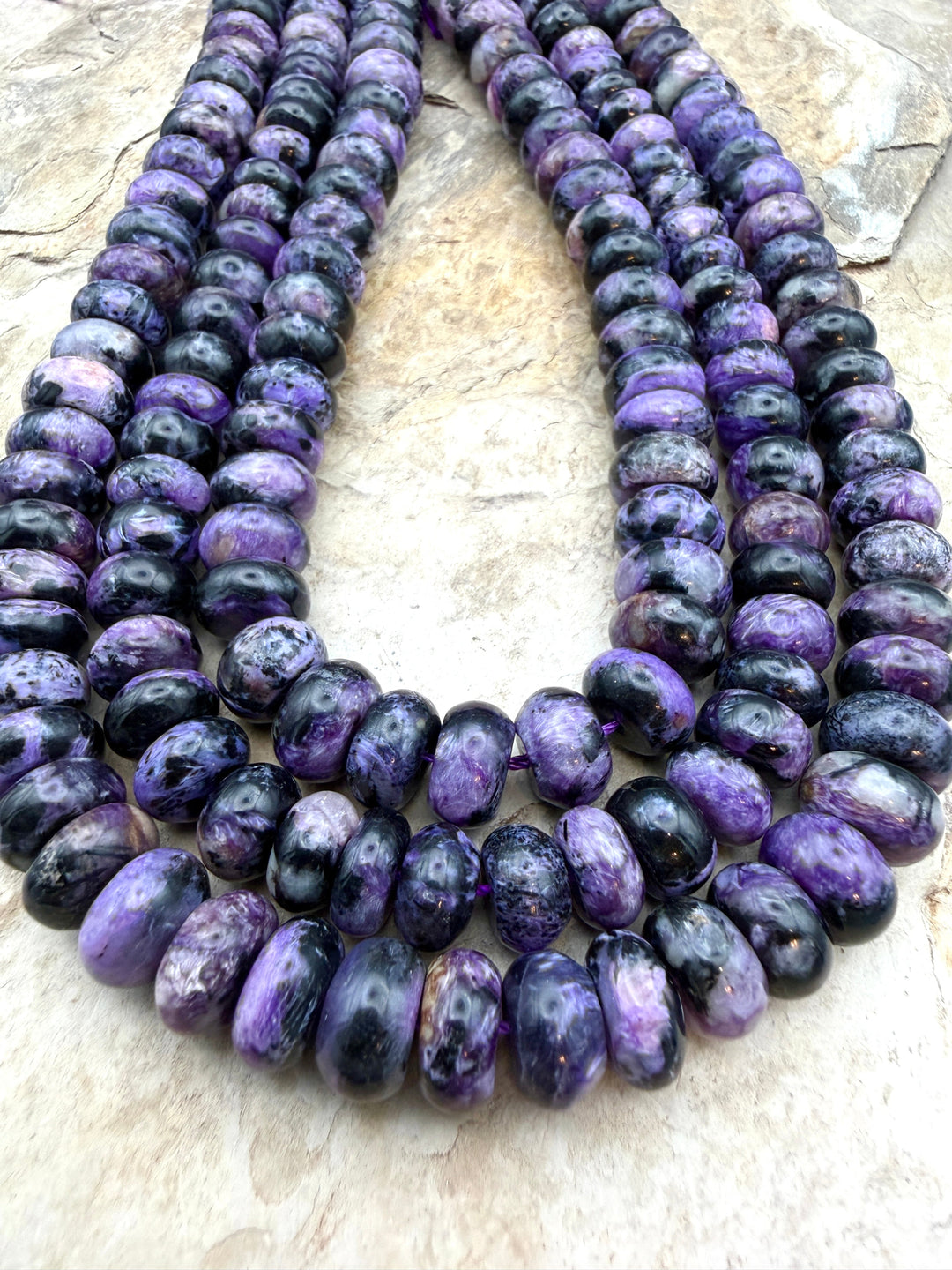Charoite (Russia) 10x5mm Rondelle Beads 15.5 Inch Strands