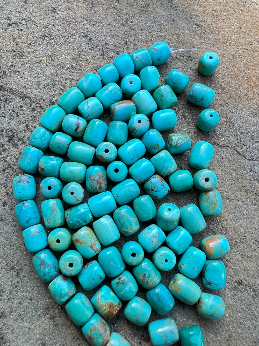 Chilean Turquoise (Chile) 7x8mm Barrel Beads Package of 5