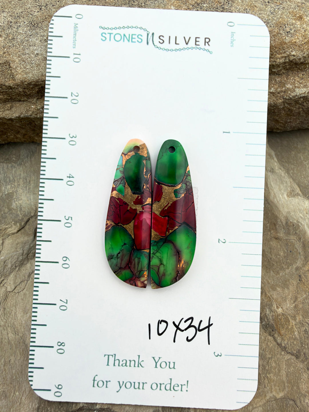 Christmas Dahlia Kingman Composite Block Matching Earring