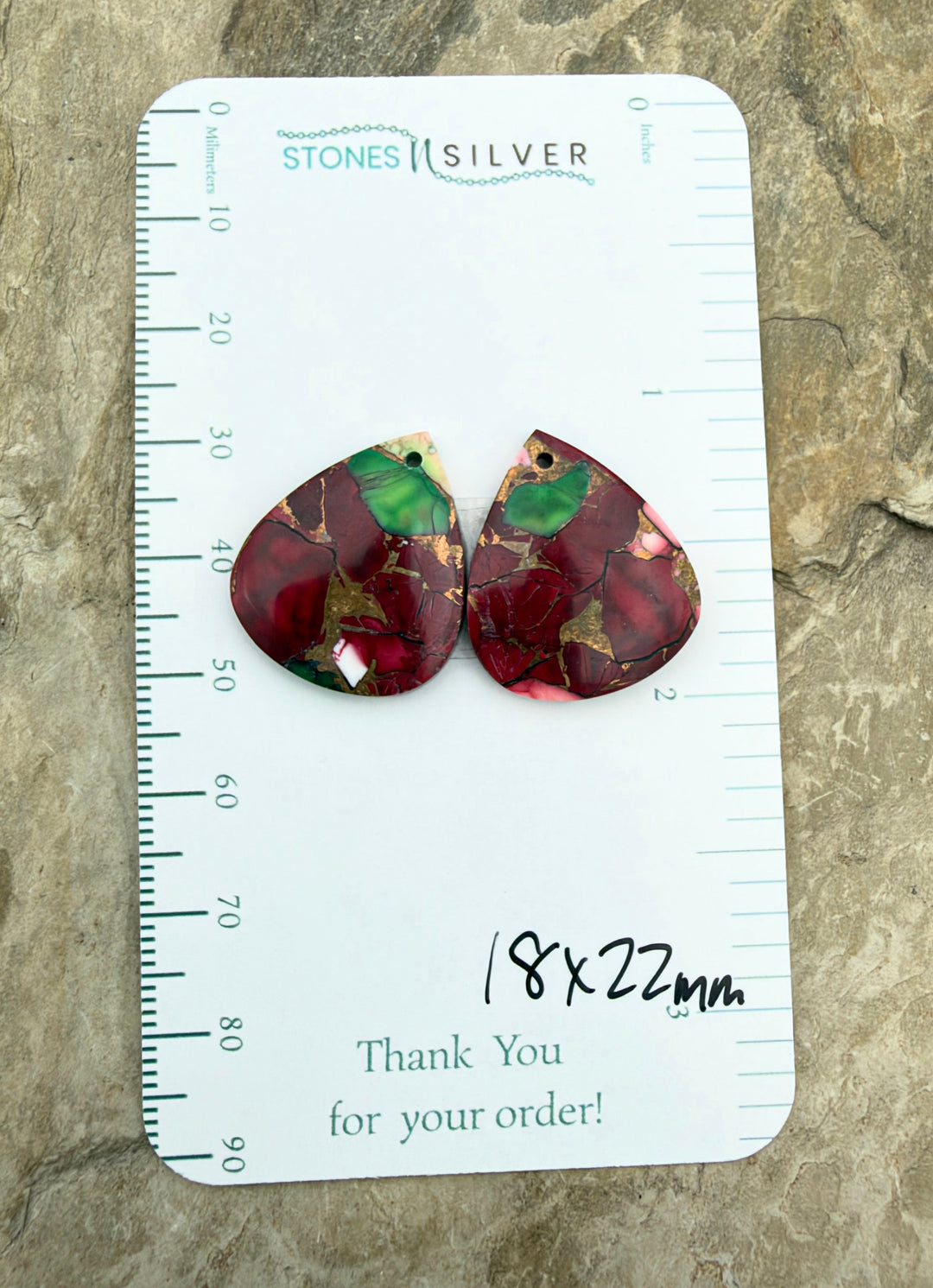 Christmas Dahlia Kingman Composite Block Matching Earring