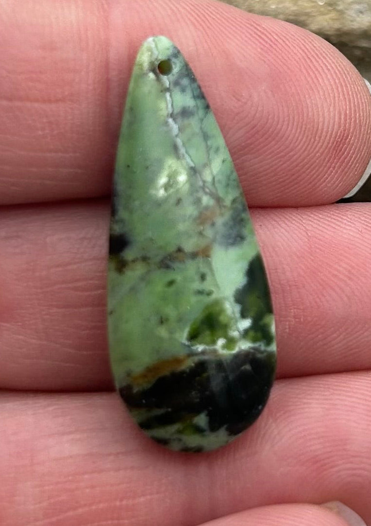 Chrome Chalcedony (Australia) Focal Pendant Bead 13x32mm