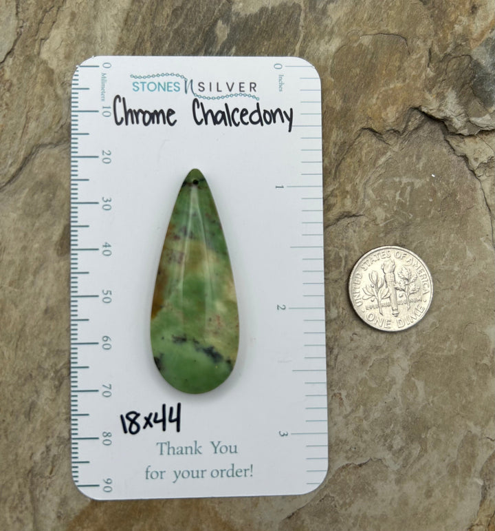 Chrome Chalcedony (Australia) Focal Pendant Bead 18x44mm