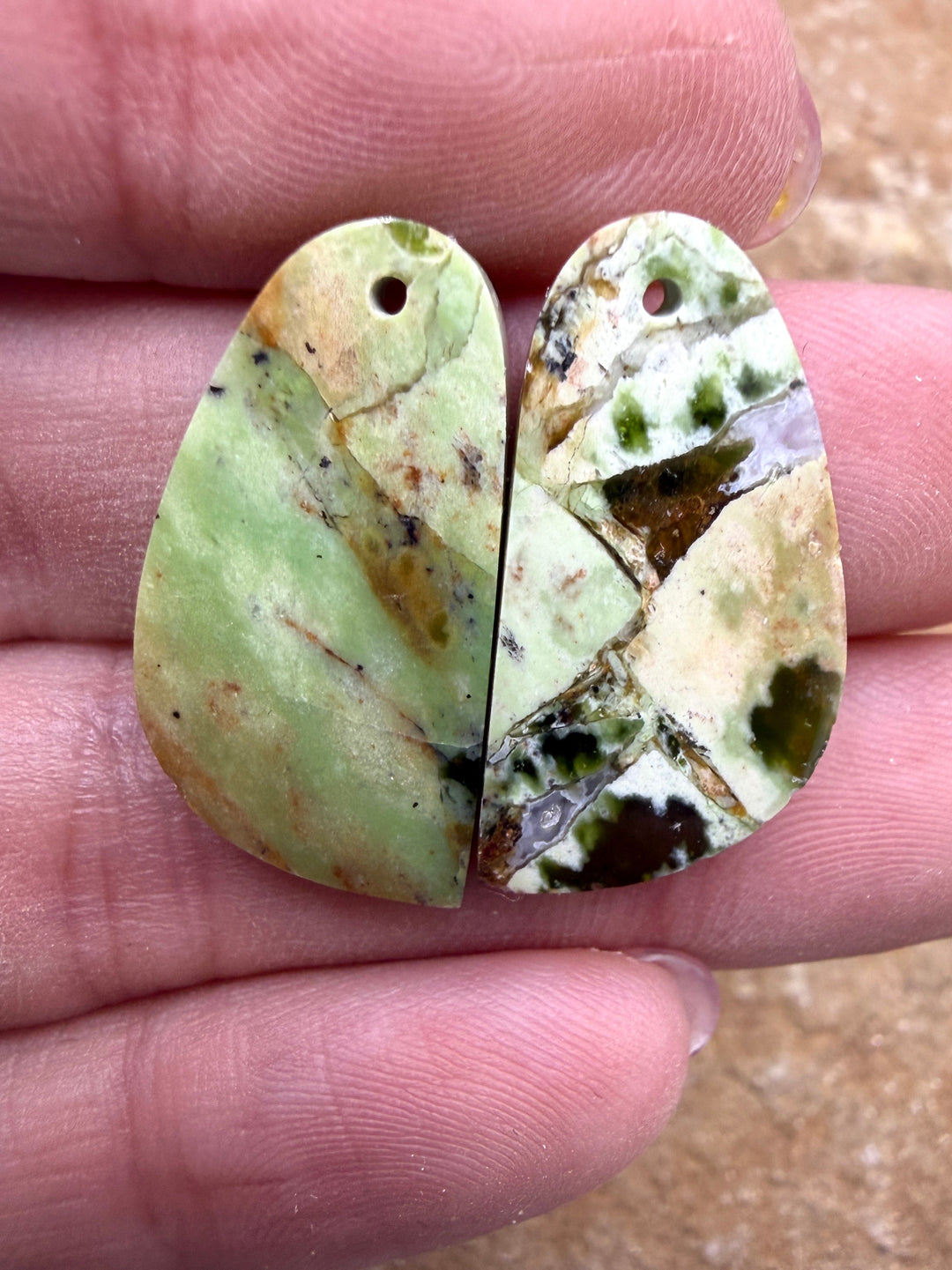 Chrome Chalcedony (Australia) Matching Earring Slab Bead