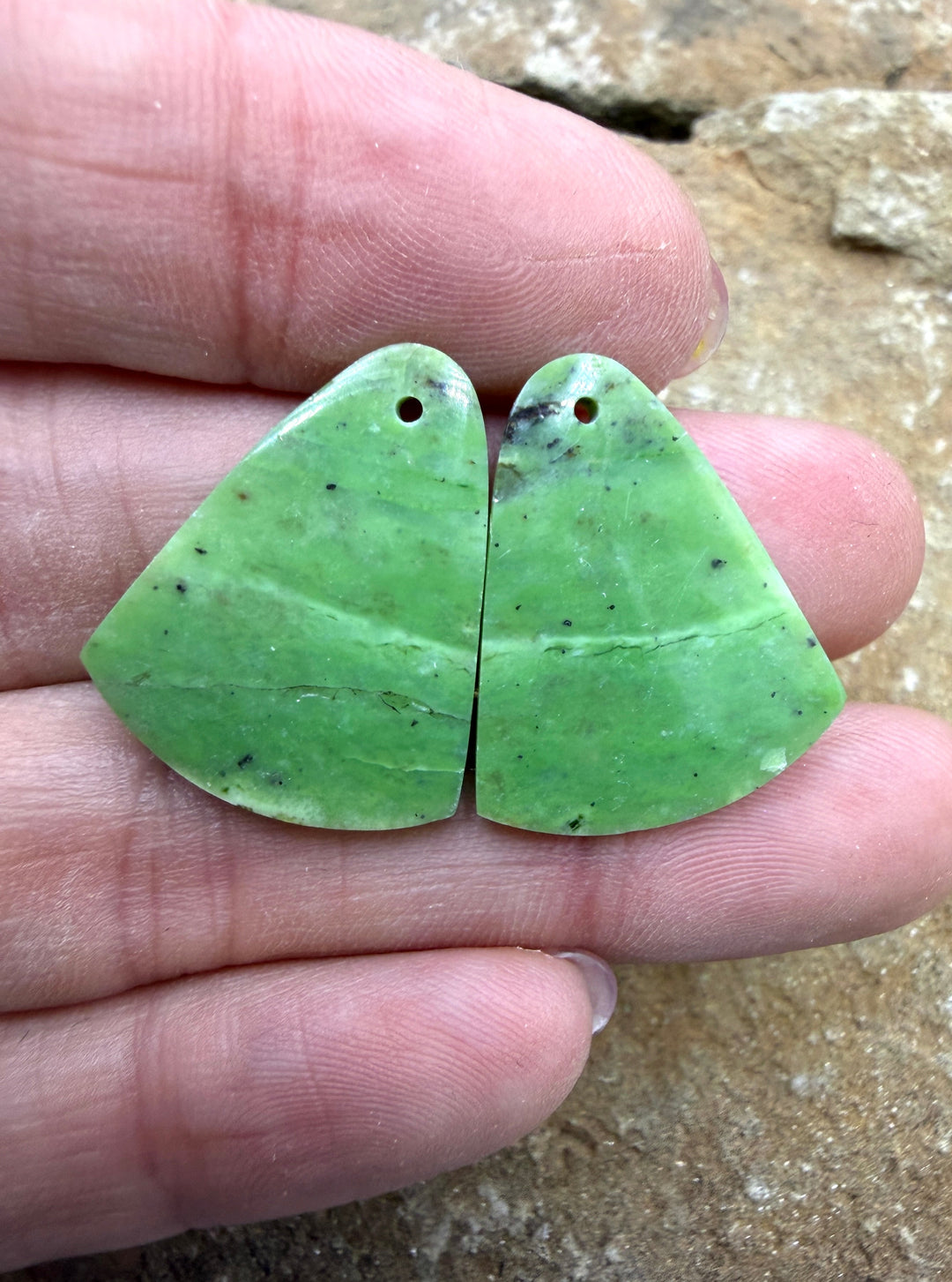 Chrome Chalcedony (Australia) Matching Earring Slab Bead
